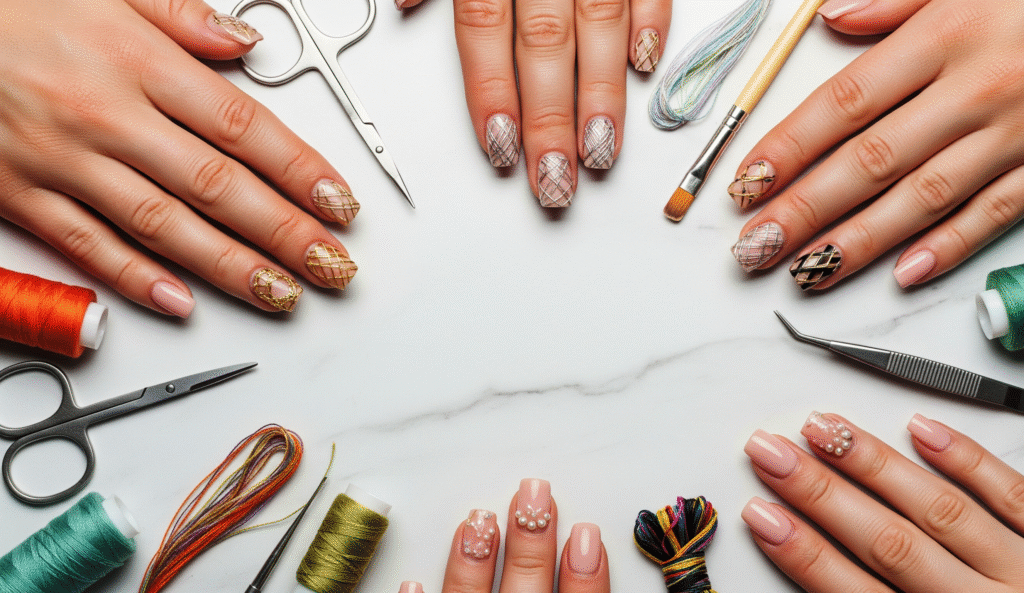thread nail art