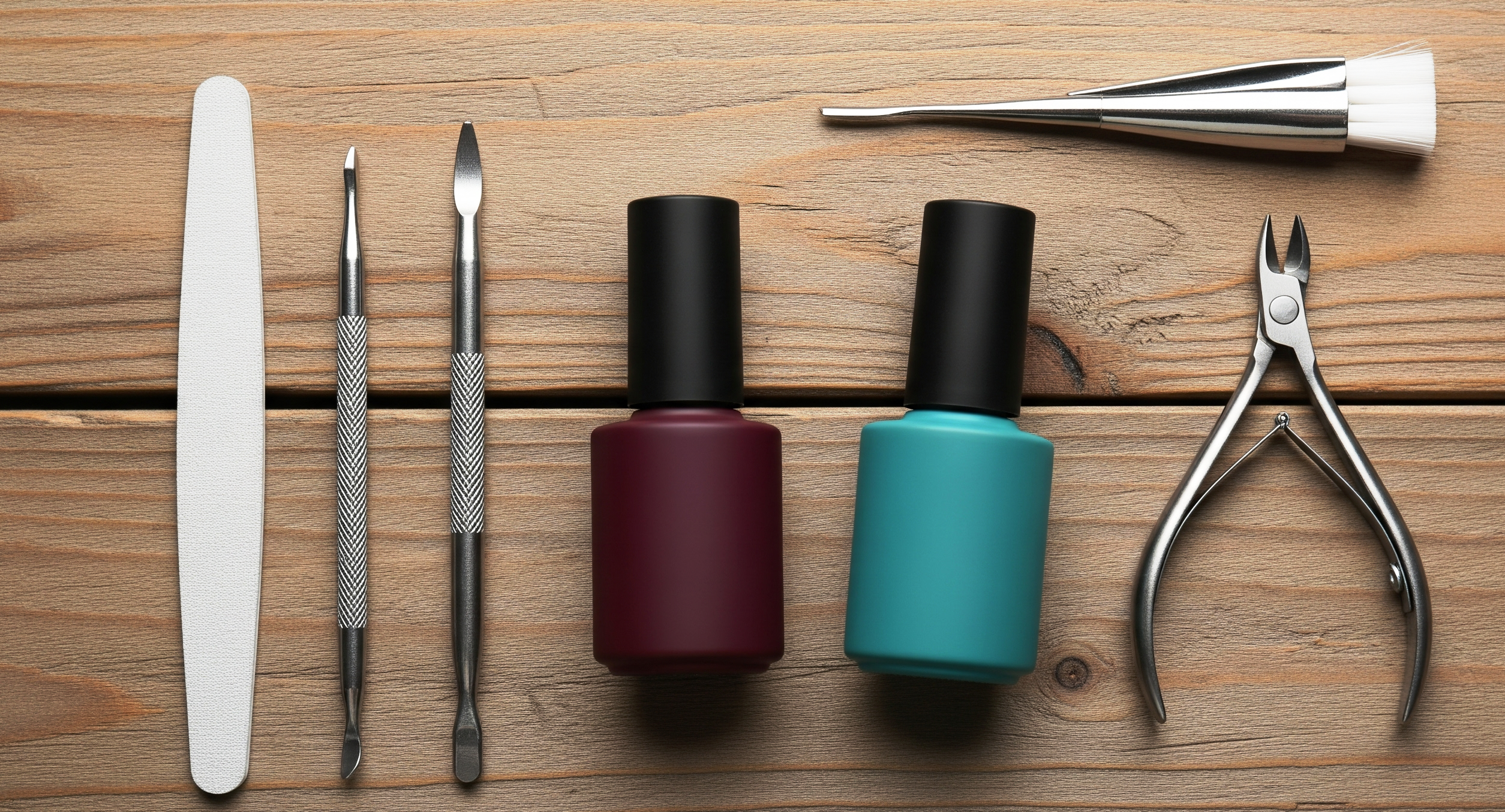  matte teal and burgundy nail design