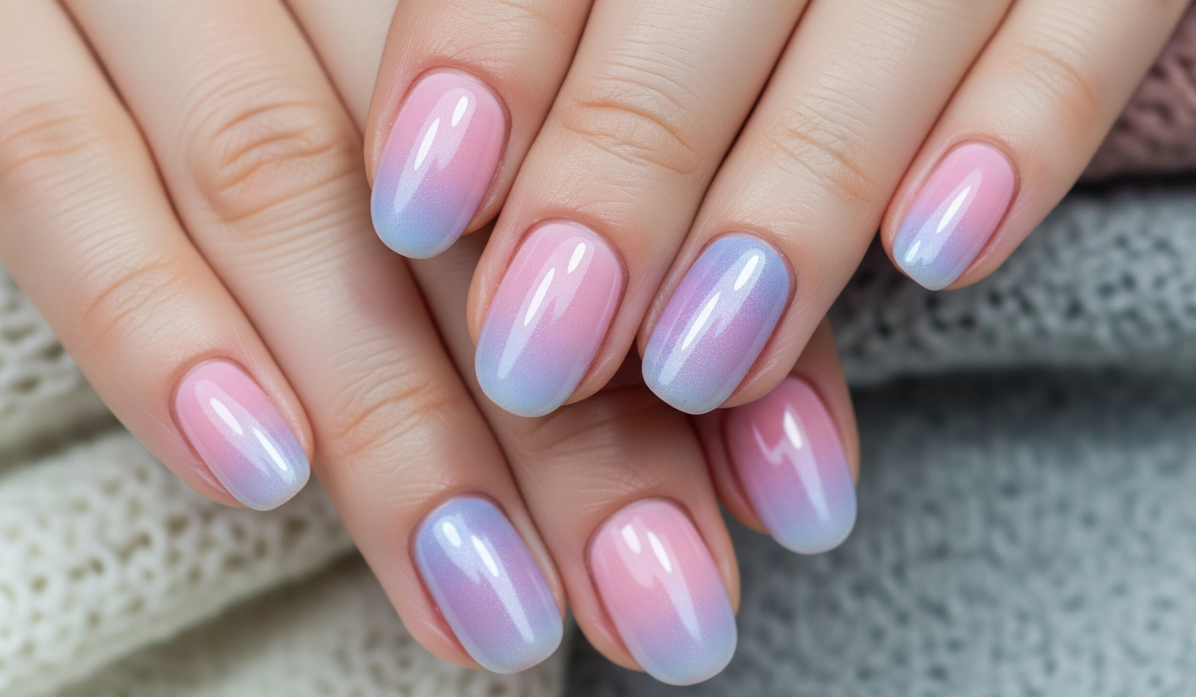 Cotton Candy Ombre Chrome Nails