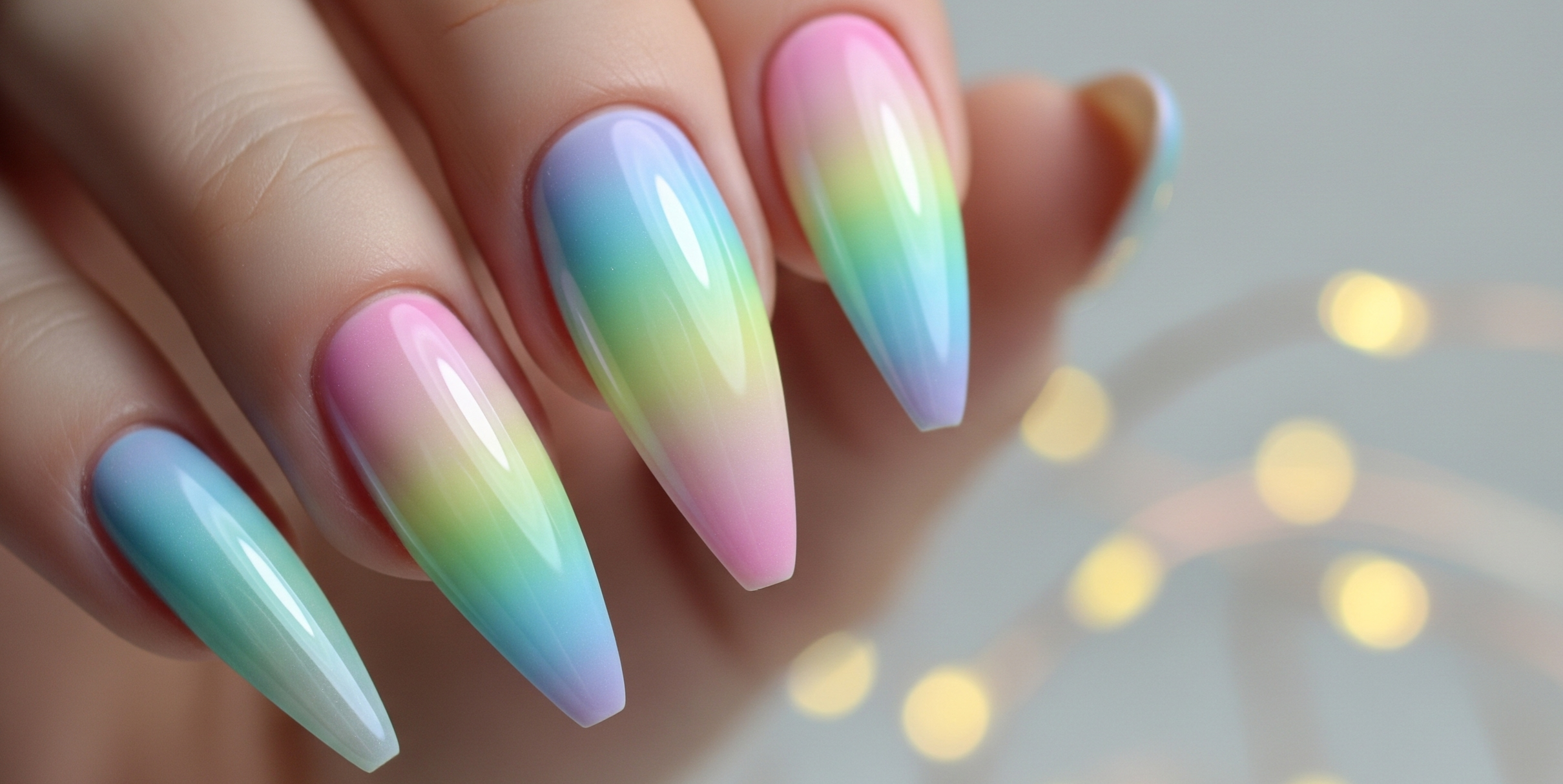 Cotton Candy Ombre Chrome Nails