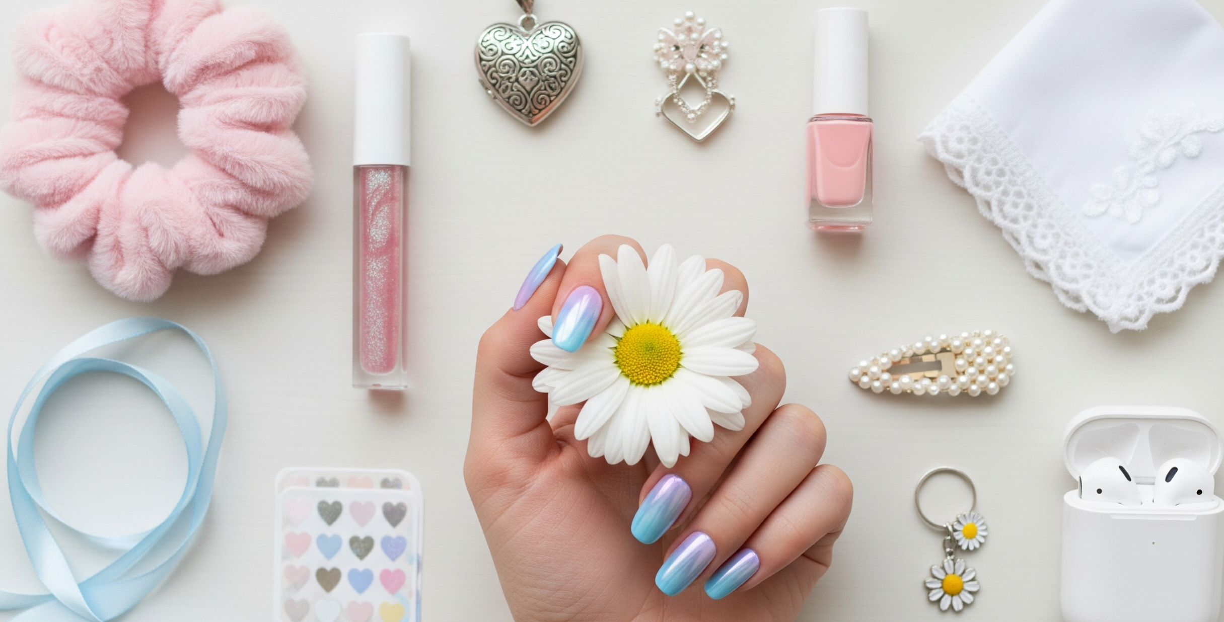 Cotton Candy Ombre Chrome Nails