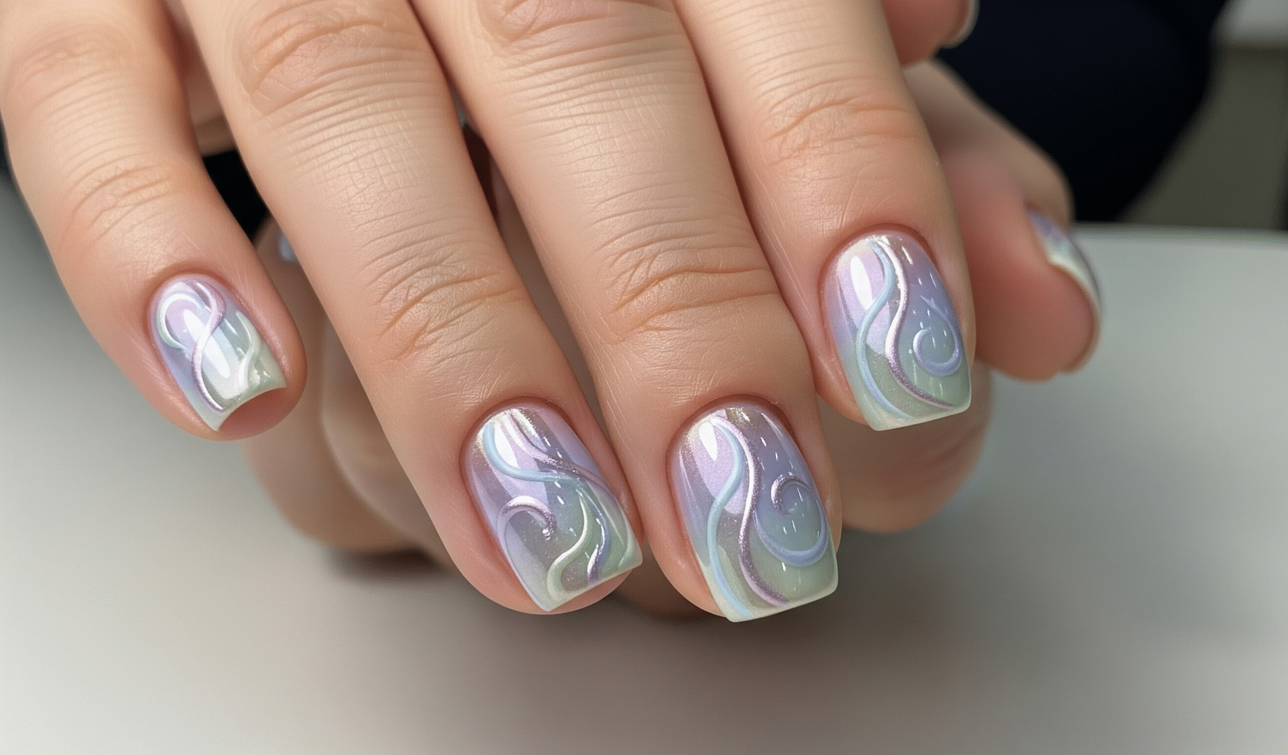 Pastel Chrome Swirls