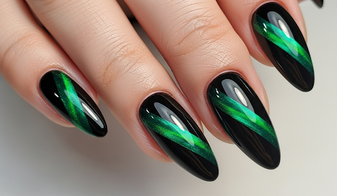Diagonal Cat Eye Nails