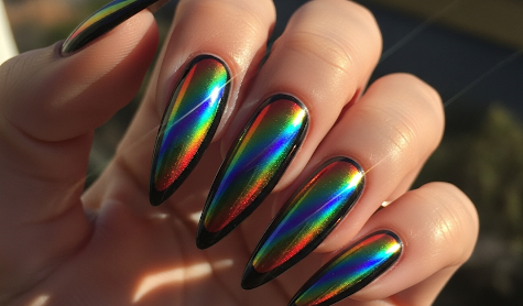 Vertical Cat Eye Nails