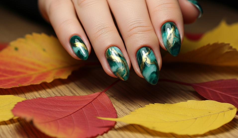 Green Fall Nails 2025
